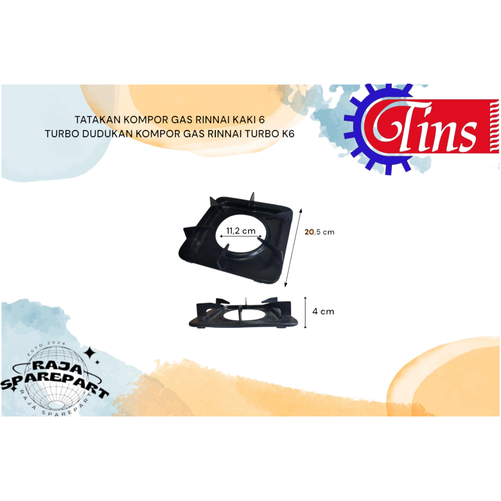 TATAKAN KOMPOR GAS RINNAI KAKI 6 TURBO DUDUKAN KOMPOR GAS RINNAI TURBO K6