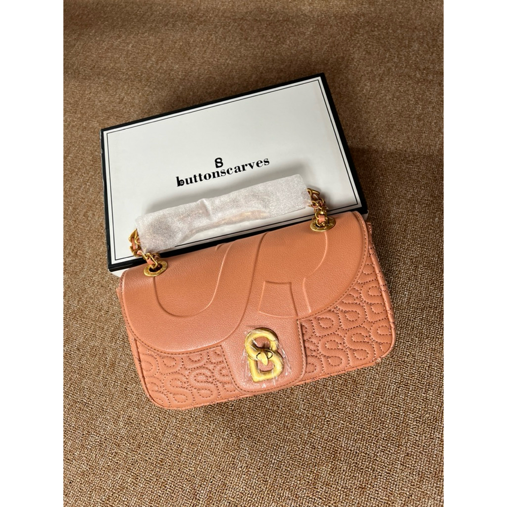 SIAP KIRIM ALUNA BAG MEDIUM BUTTONSCARVES APRICOT PRELOVED