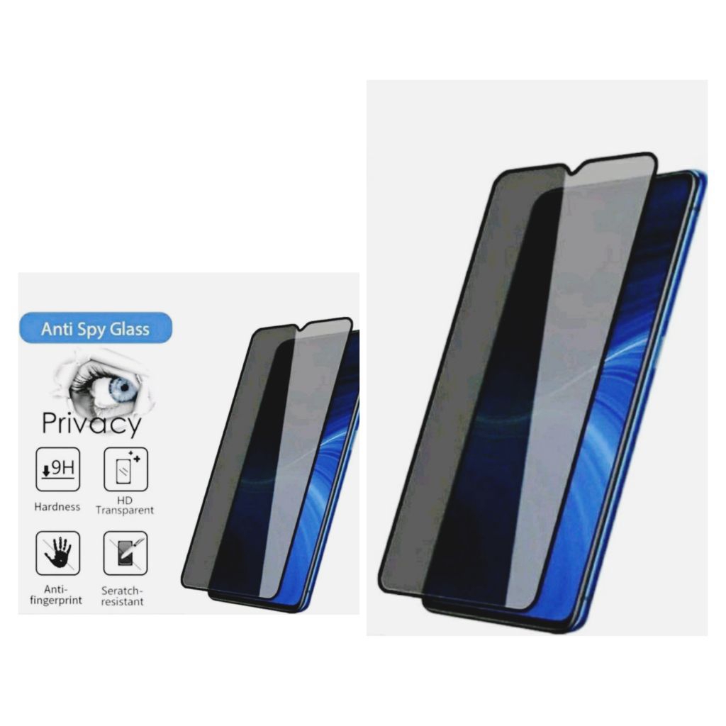 Temperedglas spy hitam privasi full list type hp Realme Realme C1/Realme C2Realme C2S/Realme C3/Real