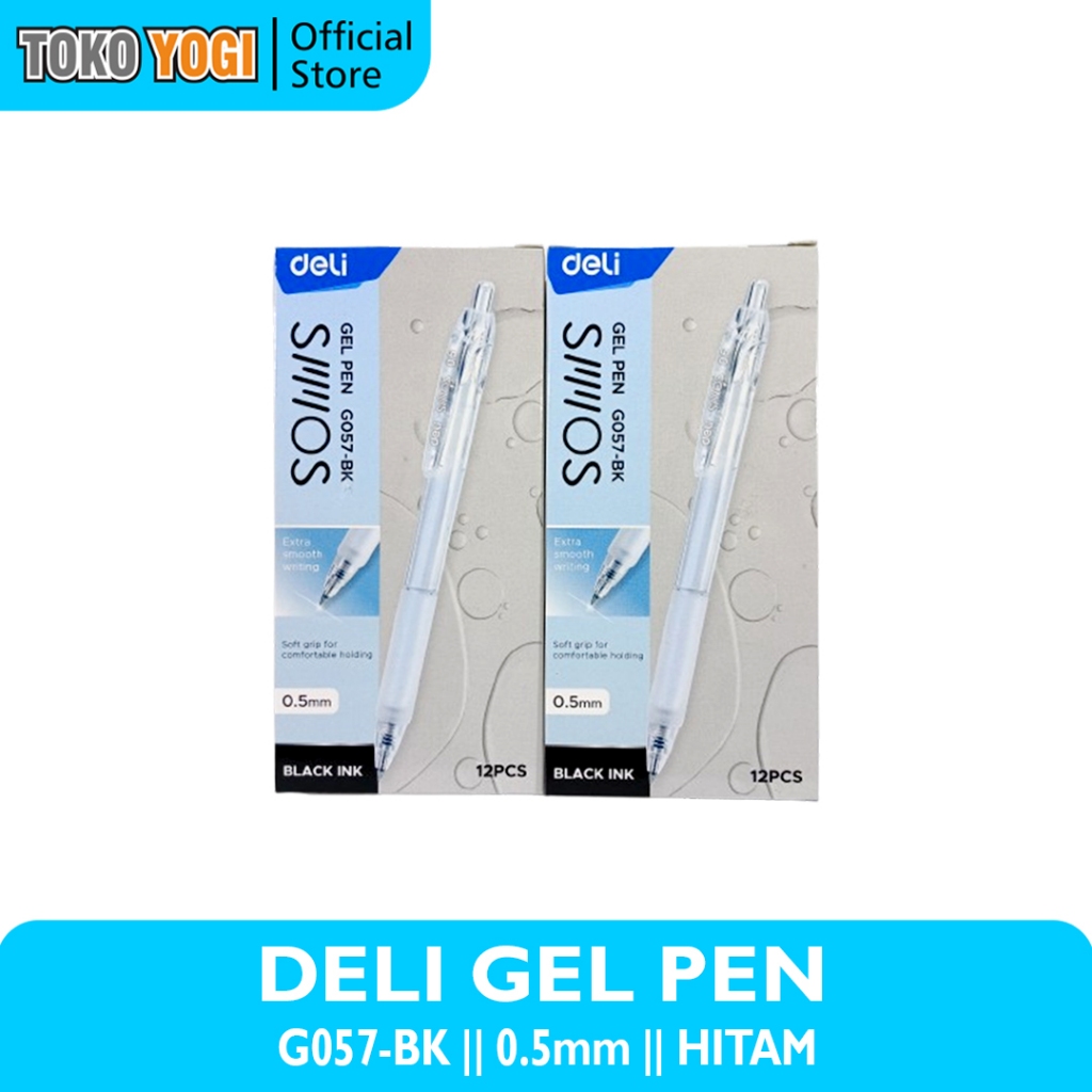 

DELI GEL PEN G057-BK 0.5mm HITAM || PULPEN CETEK