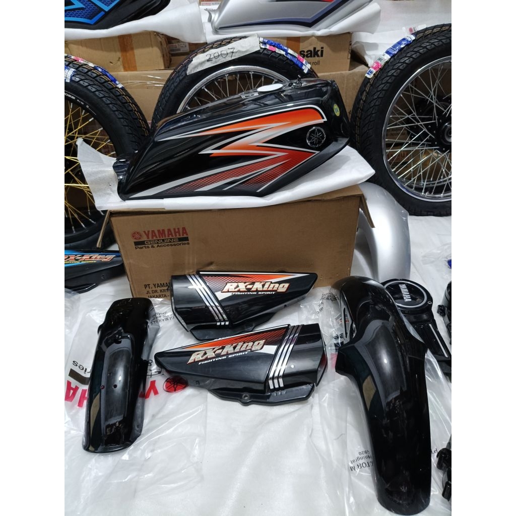 TANGKI SET/BODY SET/BOK AKI RXKING ORIGINAL 2003 HITAM ORANGE