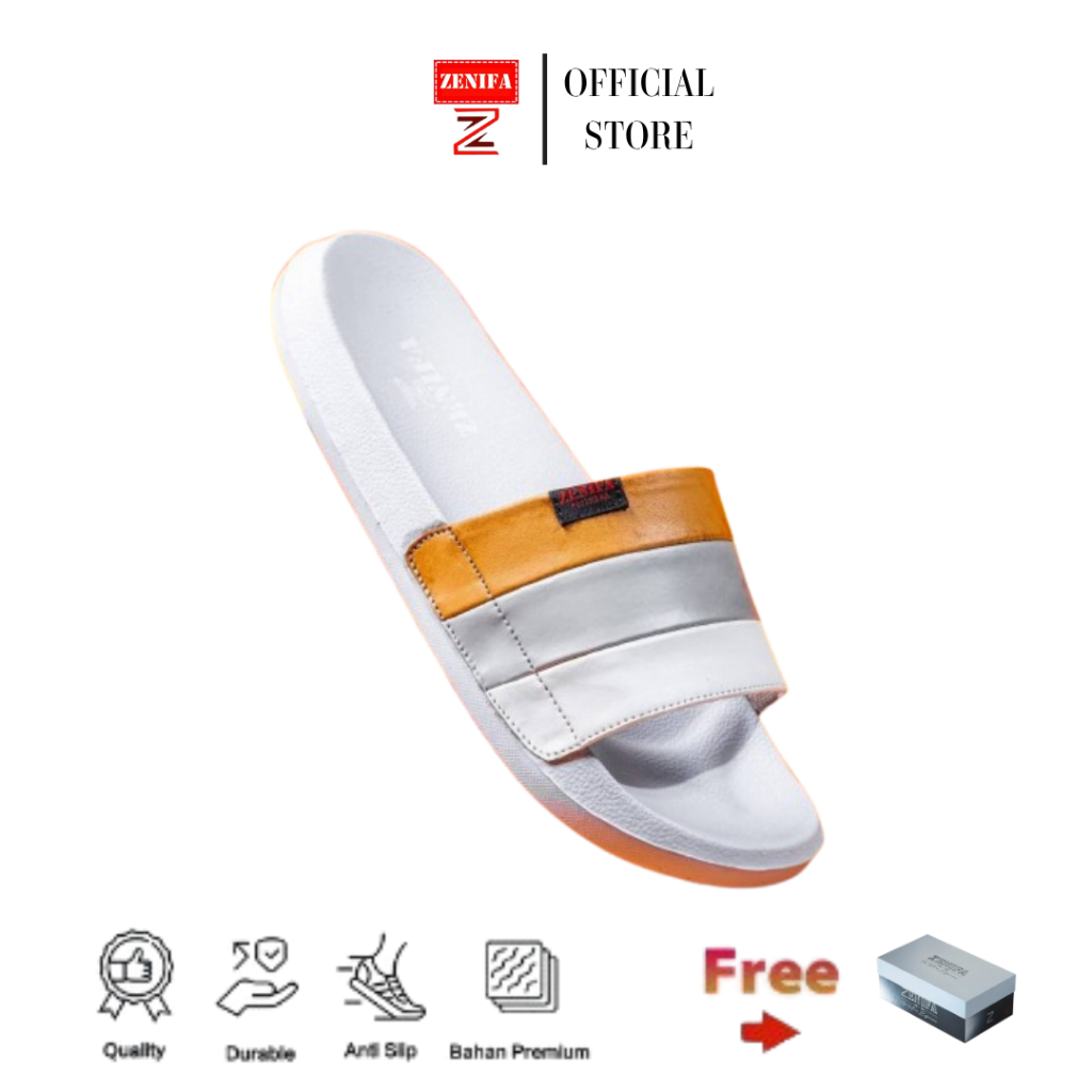Zenifa - Sendal Slop Pria Kekinian Dewasa Cowok Keren Murah Sandal Slide Remaja Polos Empuk EVA