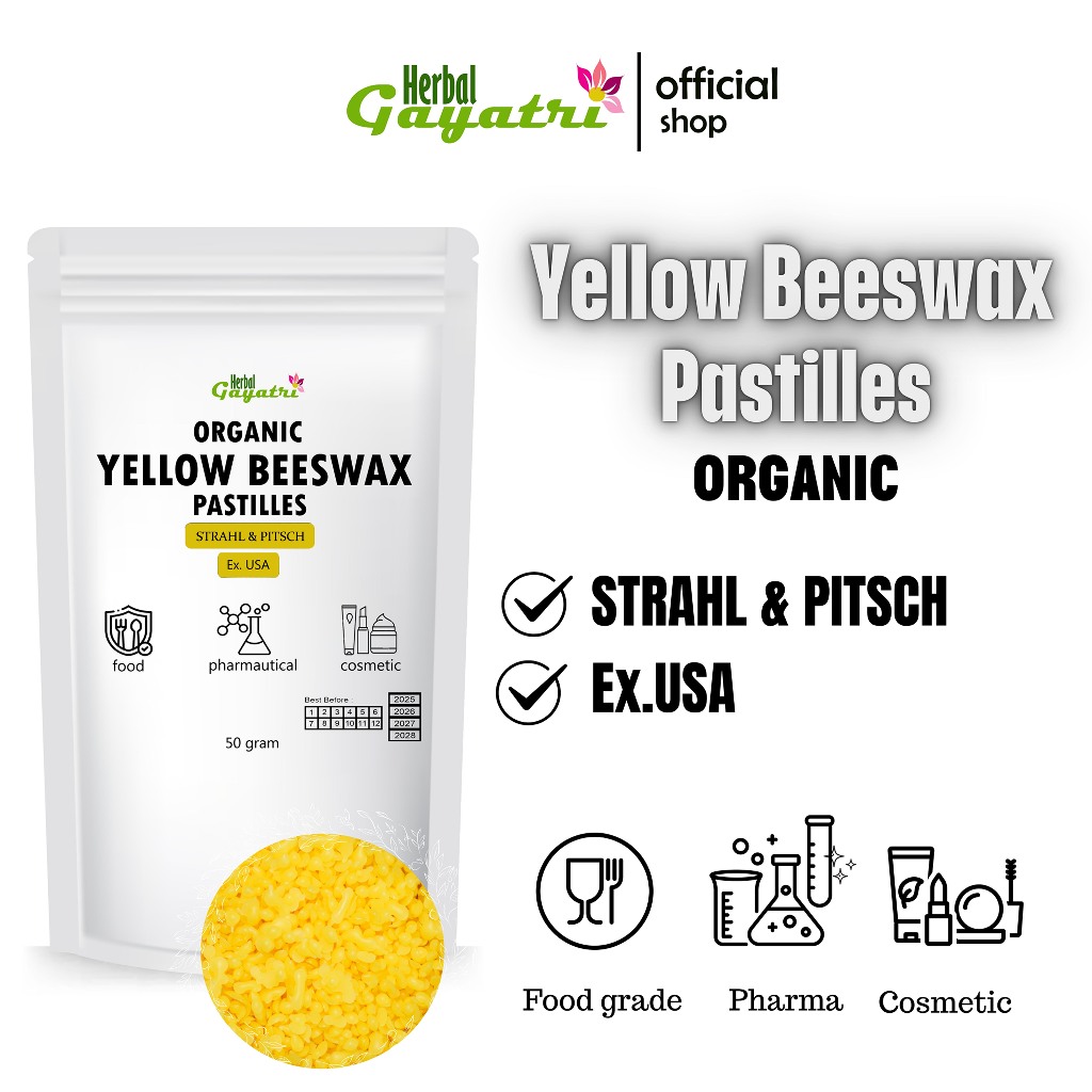 Organic Beeswax 100% Pure Yellow Pastilles / Pellets