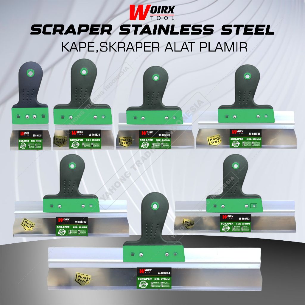 Scraper Kape Alat Plamir Stainless Steel Alat Plamir Compon Aci WOIRX TOOL