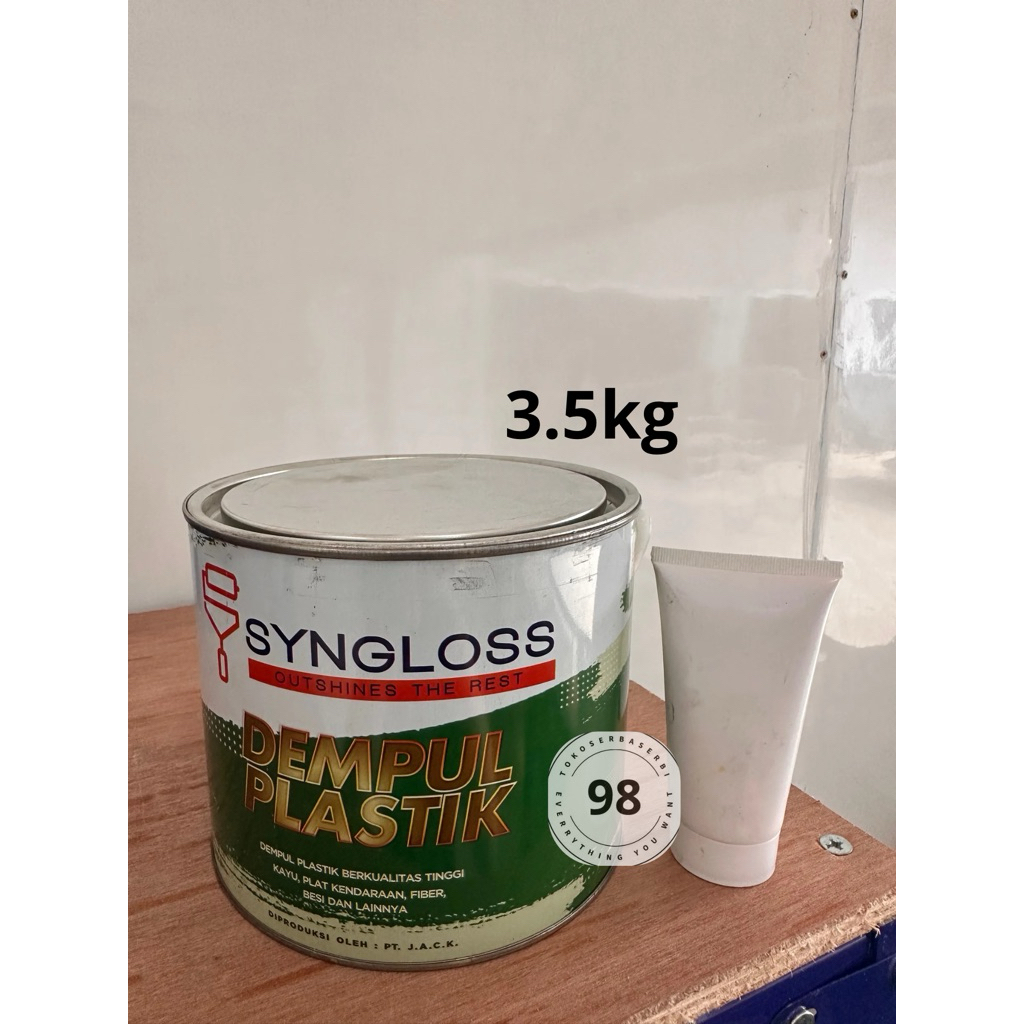 (Sumut)Dempul Plastik Syngloss+ Hardener 3.5kg / Dempul Besi/ Dempul kayu/ Dempul mobil