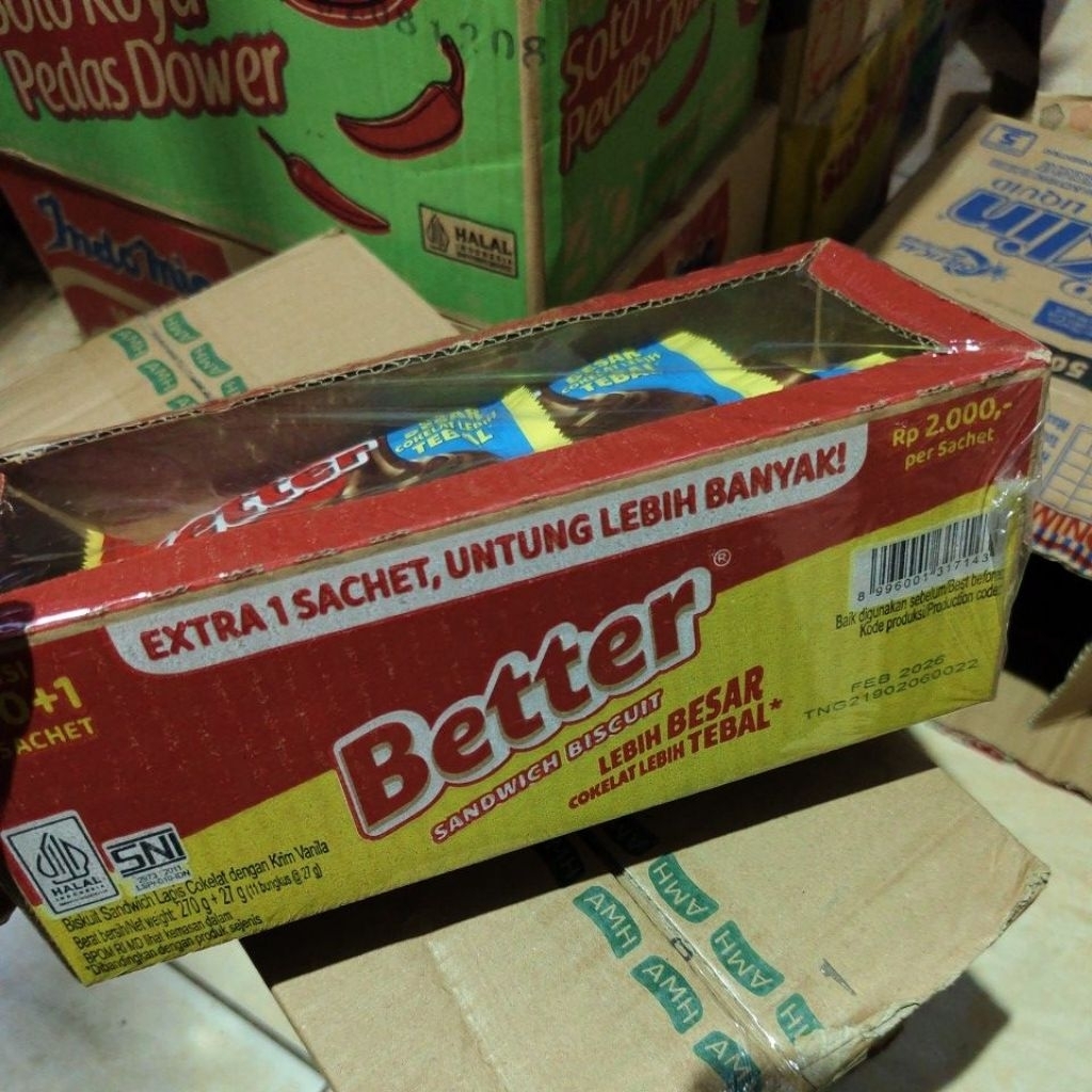 

BETTER SANDWICH BISCUIT 1 BOX ISI 10 + 1 PCS@ 27g
