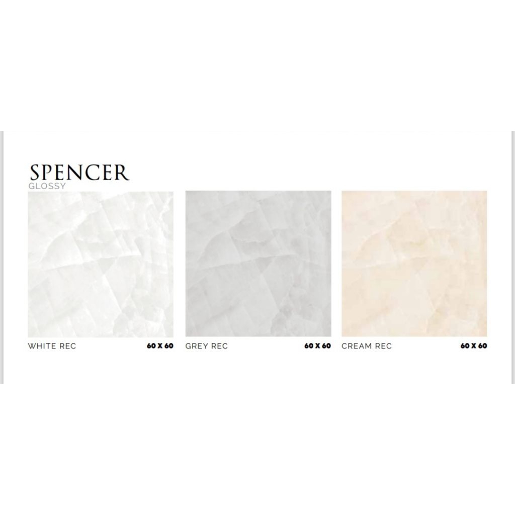 KERAMIK MERK PLATINUM TIPE SPENCER WHITE GREY CREAM UKURAN 60X60 RECTIFIED CUTTING PERMUKAAN TEKSTUR