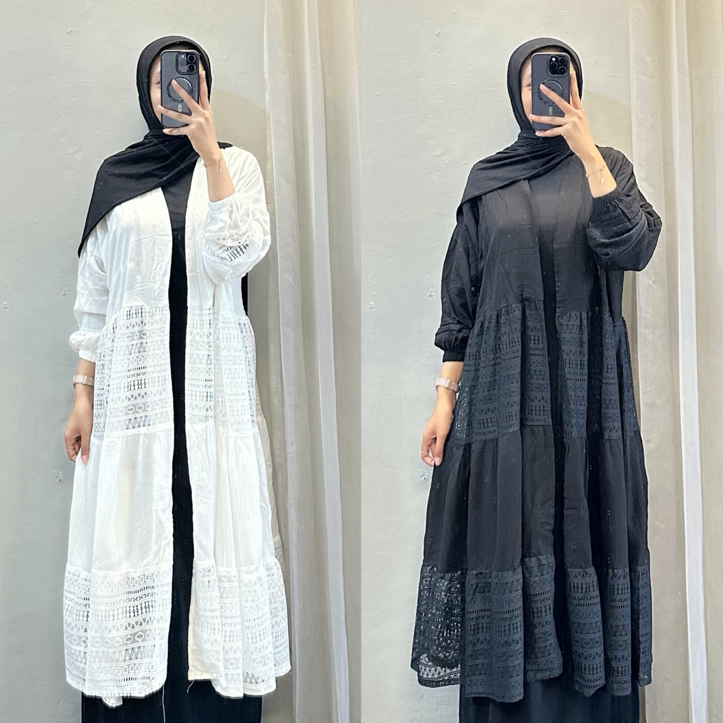 Amora outer 763 hitam putih (ONLY OUTER) | outer kondangan | outer pantai | outer simple