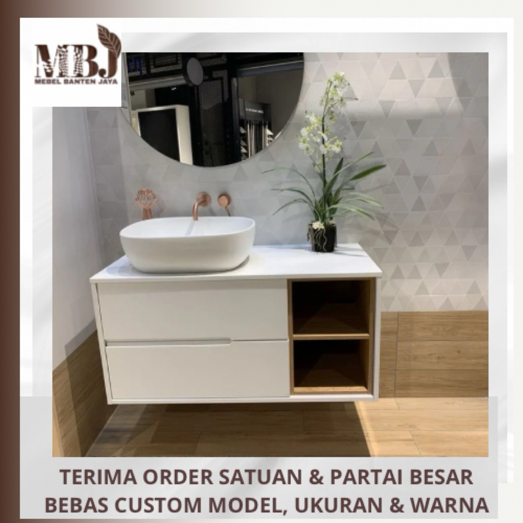 kabinet wastafel gantung meja wastafel