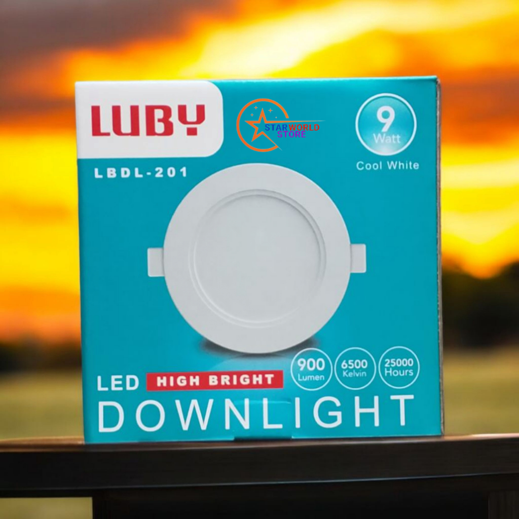 Luby Lampu Downlight Slim Panel LBDL-201 9 Watt Inbow / Lampu LED Downlight LUBY 9W - Cahaya Putih