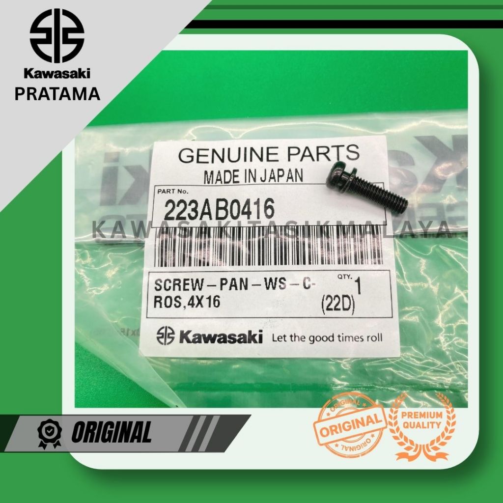 SCREW-PAN-WS-CROS,4X16 Baut 4X16 Original Kawasaki 223AB0416