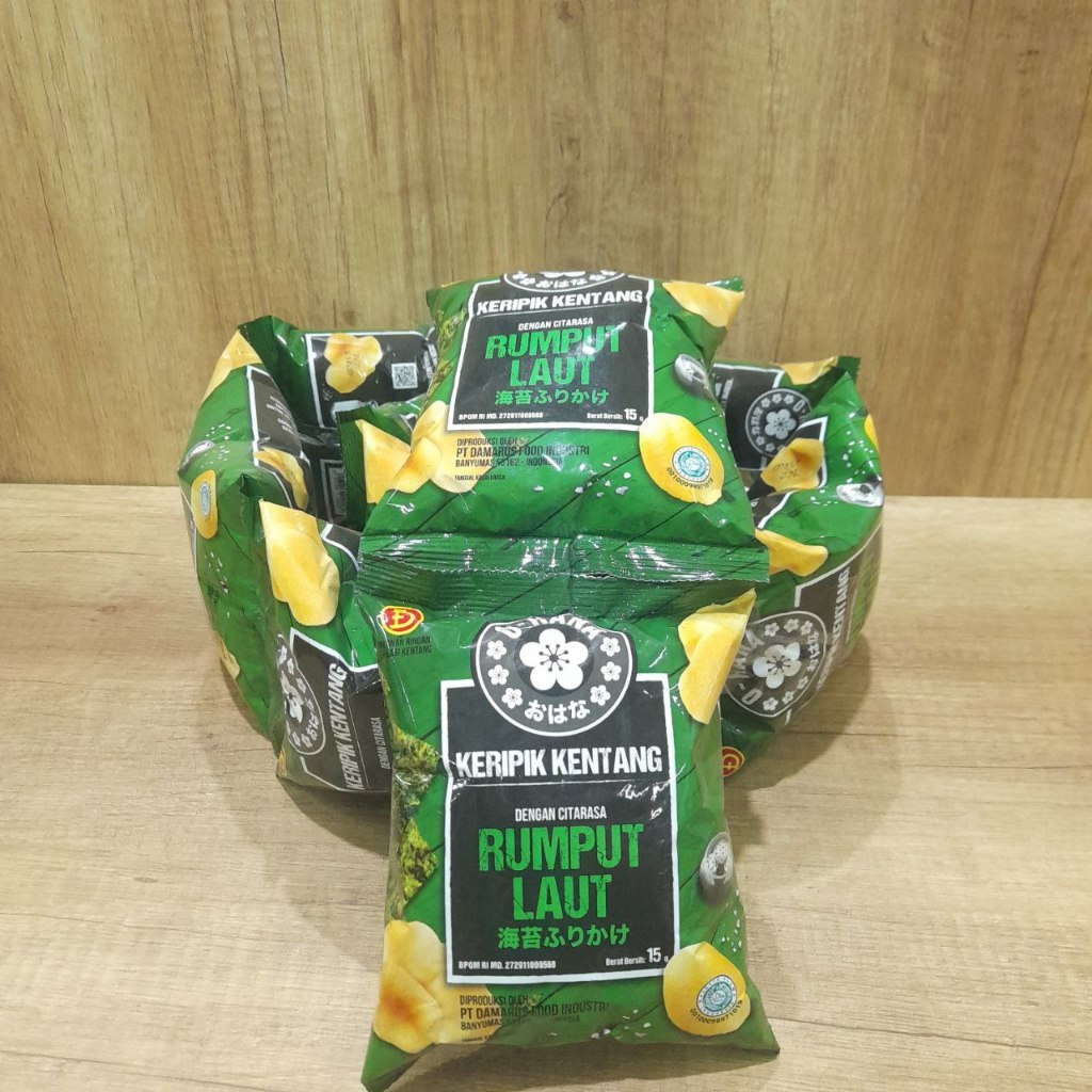 

O-Hana Keripik kentang rumput laut 1 renteng (isi 10pcs )