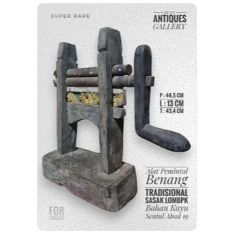 Alat Tradisional Pemintal Benang Kapas Etnik Sasak Lombok Abad 19