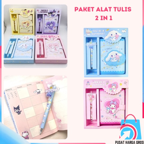 

KODE U73Y PHG Paket Alat Tulis 2 IN 1 Set Stationery 2IN1 Karakter Kartun Alat Tulis Anak Sekolah Pulpen Notebook Magnet