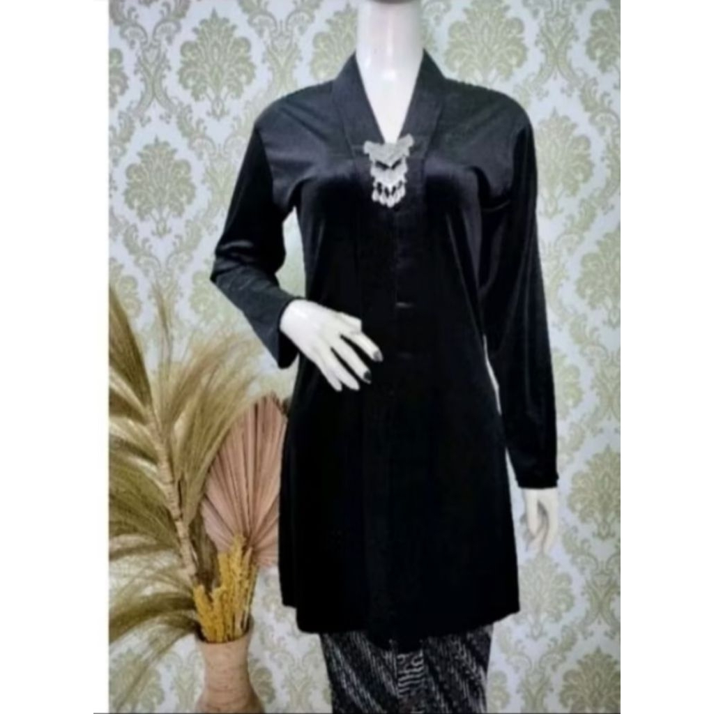 Kebaya tunik bludru Kartini dewasa lengan panjang baju adat tradisional