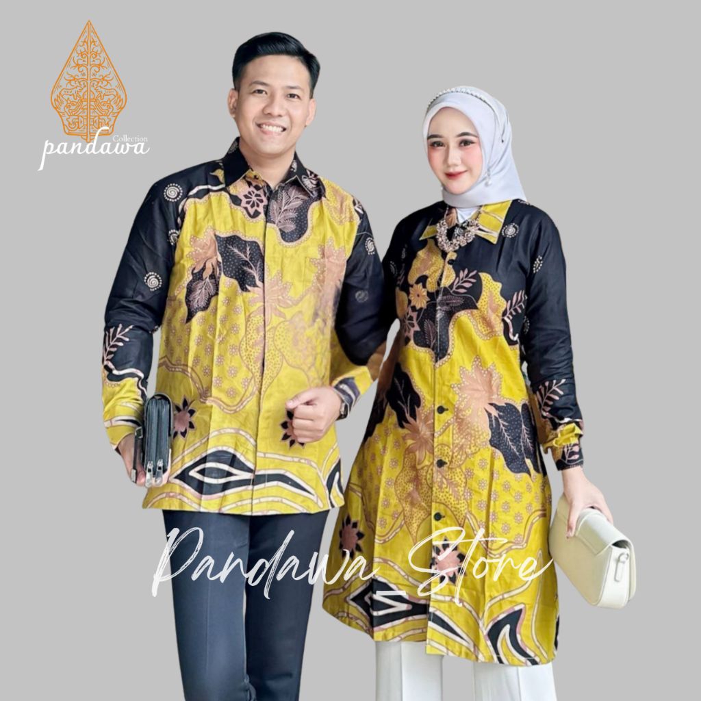Batik Tunik Couple Batik Couple Modern lengan panjang M L XL XXL