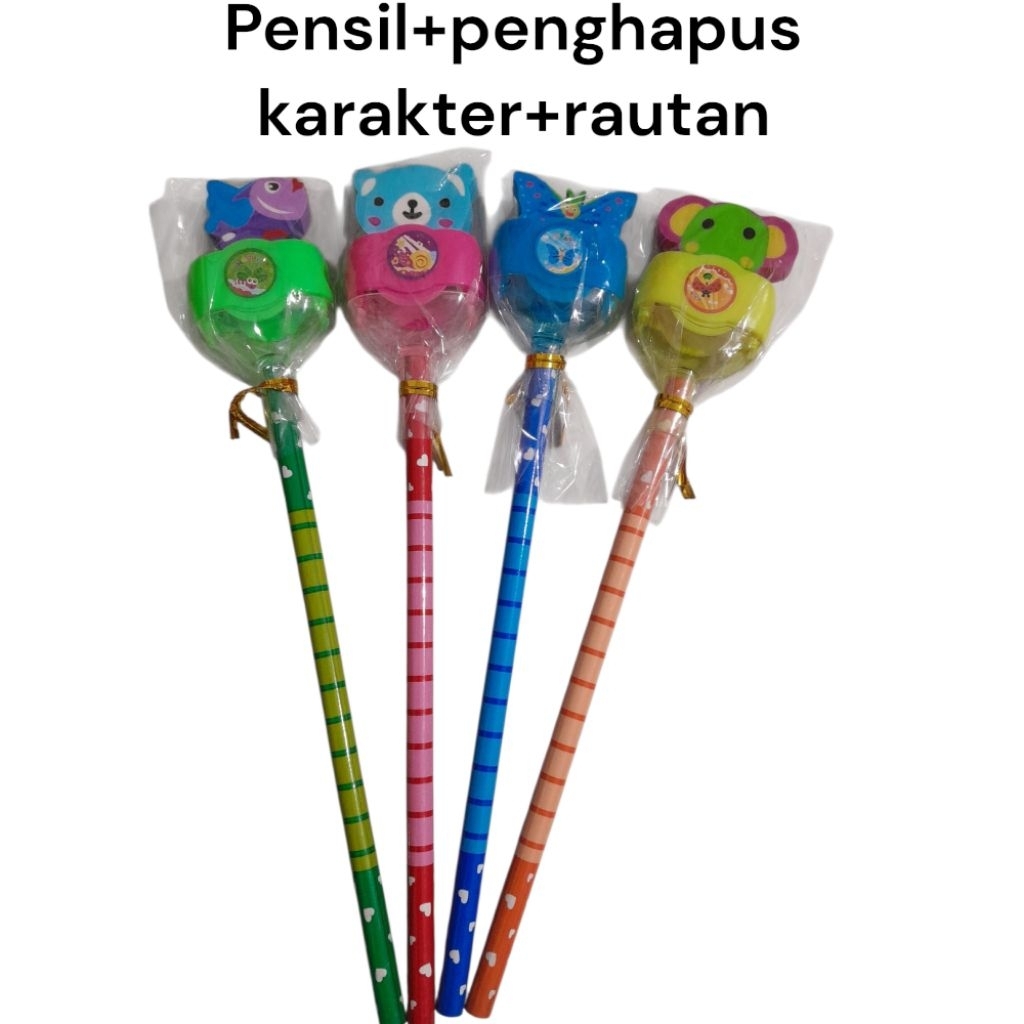 

Pensil set(pensil+penghapus+rautan)