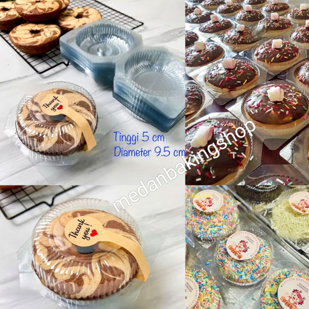 25pcs Mika Tray Donat/Wadah Donat Bolu Mini/Tray Mika Donuts/Wadah Kue Birthday Kemasan Donat Isi 1