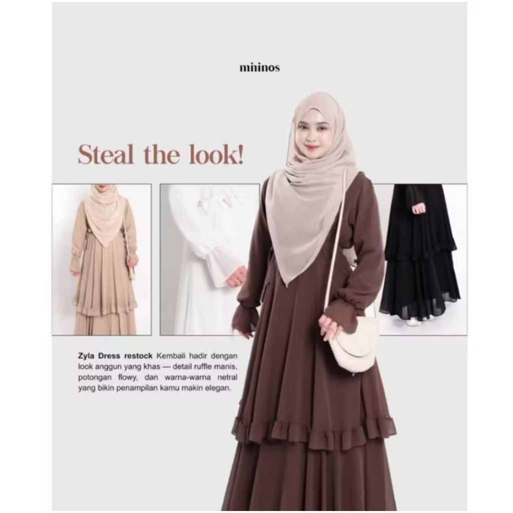 MyBO - Gamis Malaysia Zyla Dress Cerruty Bebydoll Premium Baju Lebaran Wanita