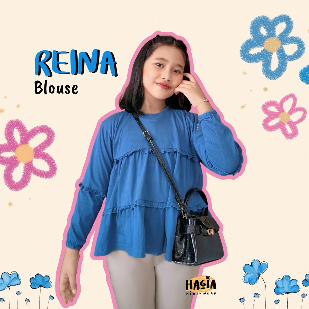 Reina Blouse by hagia kids | blouse anak dengan variasi rempel depan belakang