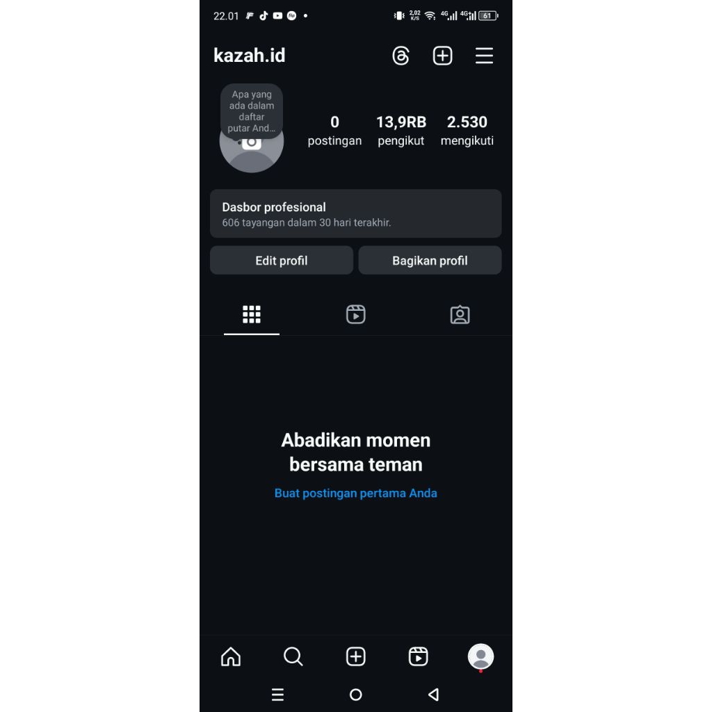 Akun Instagram 13.9 K Follower & Tiktok 10.9 K Follower