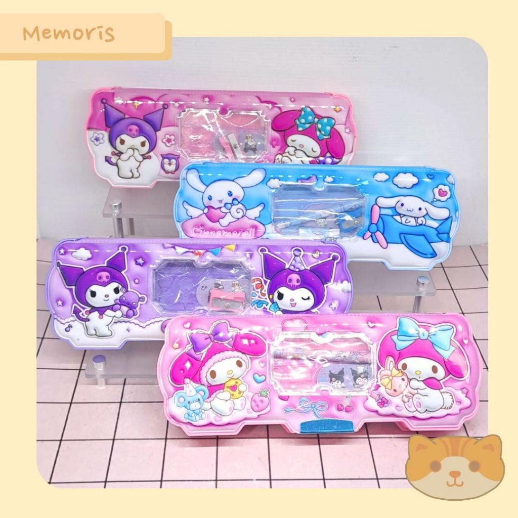 

Kotak Pensil Case Magnet Plastik+ Stationary Set Motif 3D Melody Kuromi Cinnamoroll