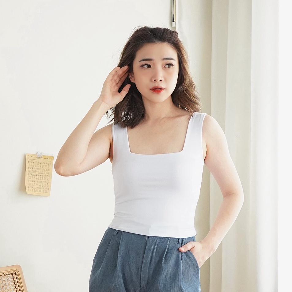 COD Tanktop Square Tank Top Square Tanktop Baju Atasan Wanita Crop Top 3