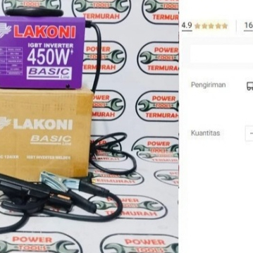 

Mesin Las LAKONI Basic 124IXR 450w Inverter Travo Las Trafo Las Ungu