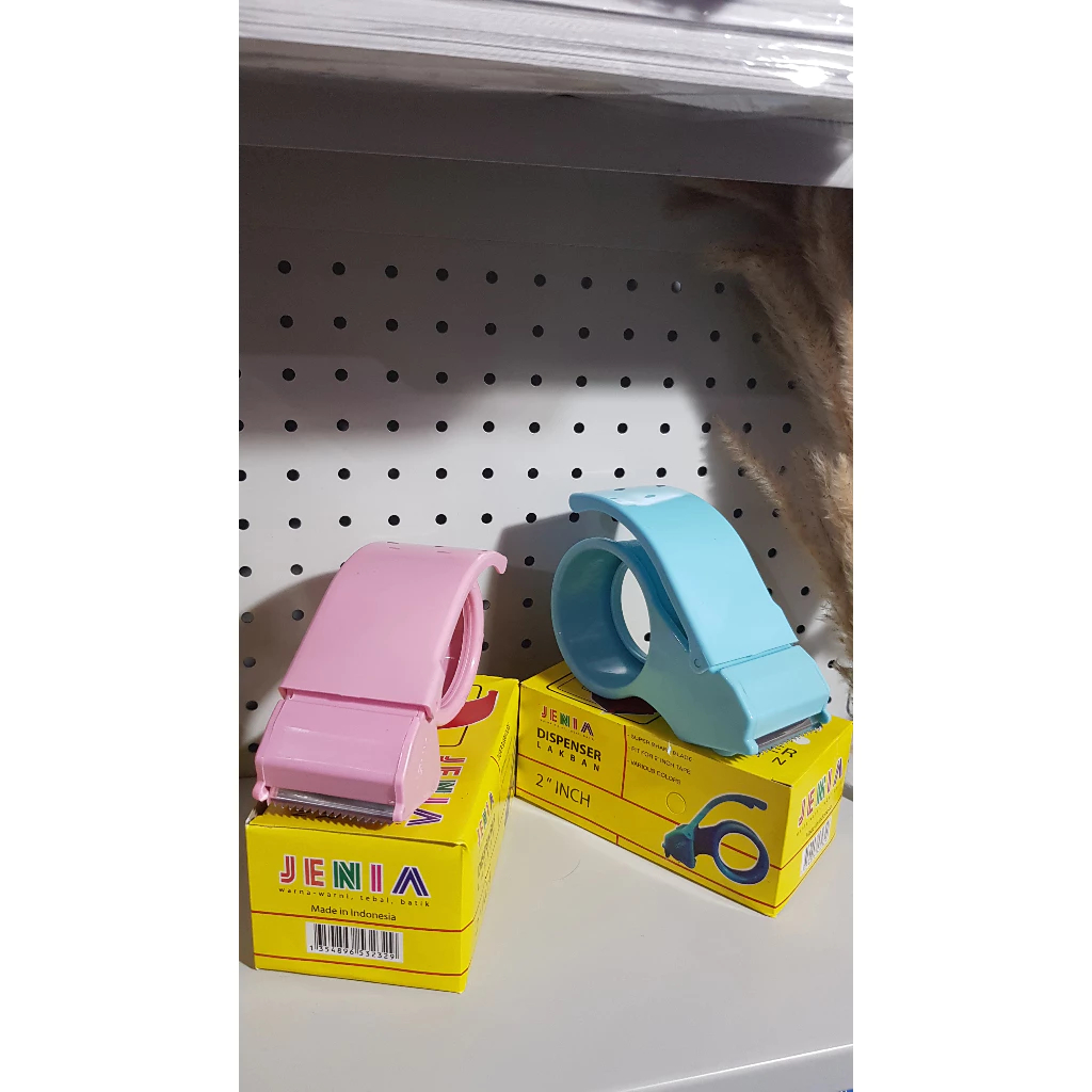 

Tape Dispenser/Rumah lakban 2 inch PINK/BIRU TOSCA, Pemotong lakban JENIA TD01 up to 3