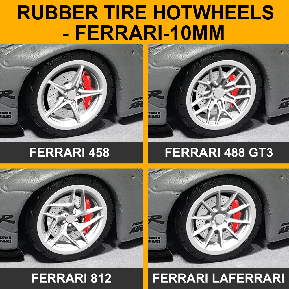 Ban Karet Hotwheels diecast 1:64 MINIGT KAIDO Xgear Rims VELG model ferrari