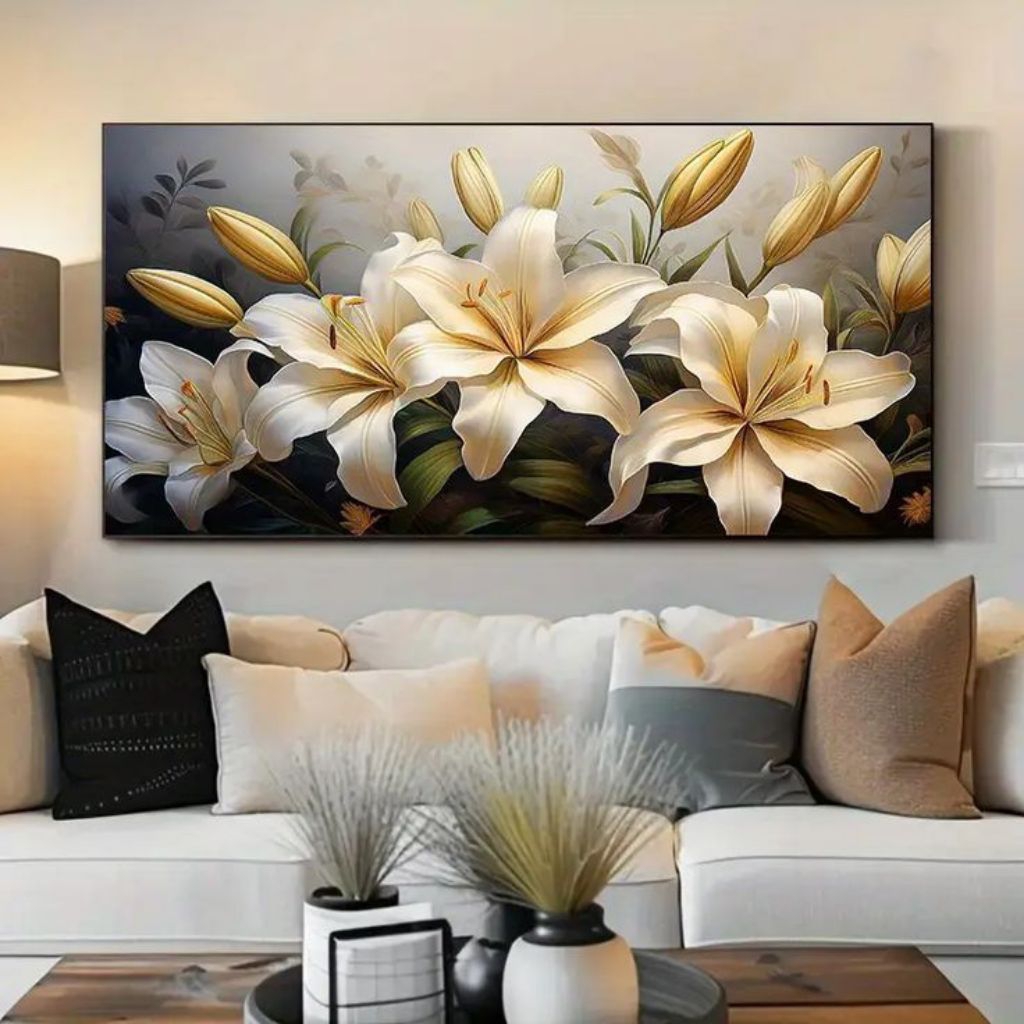 Lukisan dinding bunga aesthetic modern art painting lukisan kanvas Hiasan dinding aesthetic