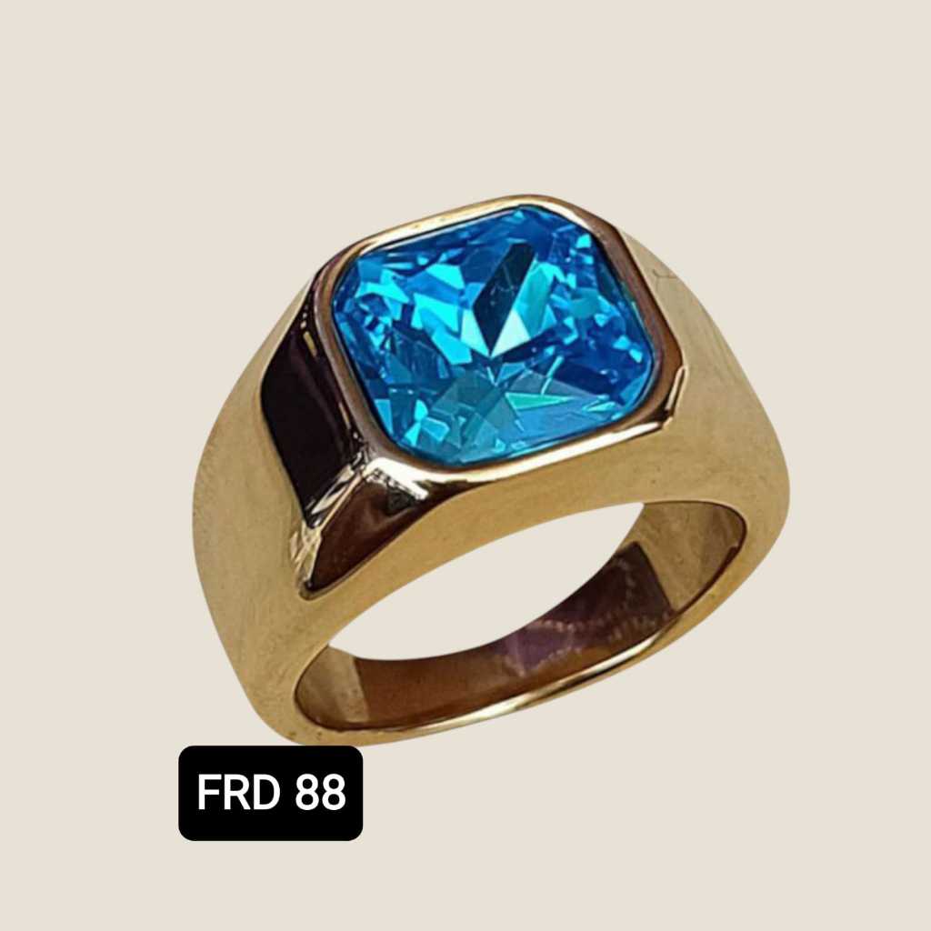 CINCIN TITANIUM BATU WARNA ONIX CT-11 MODEL KOTAK PRIA TERLARIS