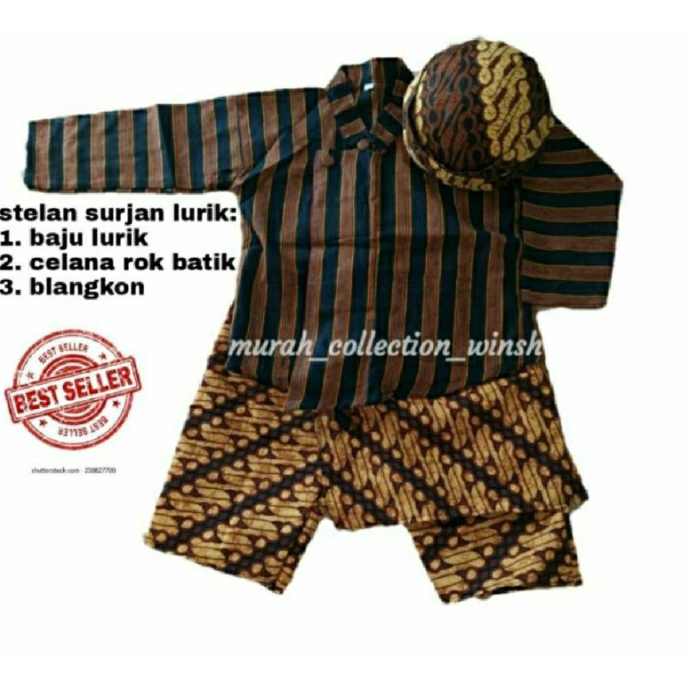 KODE A36Z Baju adat anak laki laki  baju lurik anak laki laki  baju jawa anak laki laki  baju adat j