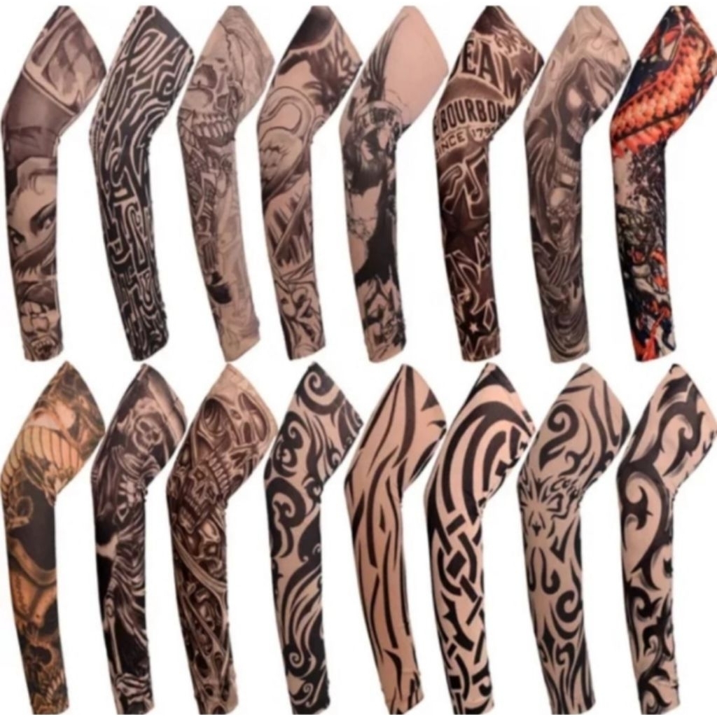 manset motif tato pria dan wanita / sarung lengan motif tato murah