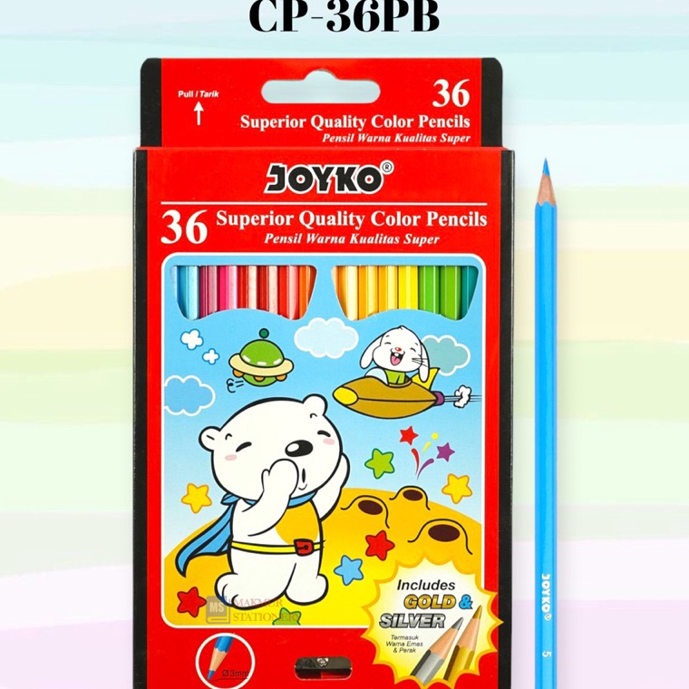 

KODE P46T Pensil Warna Joyko Panjang 36 Warna CP36PB