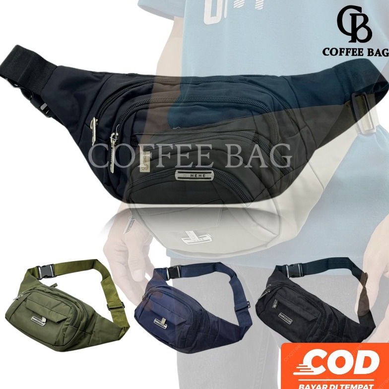 KODE A34X CB Tas Pinggang HeheBag Tas Slempang Pria Bahan Nylon81123