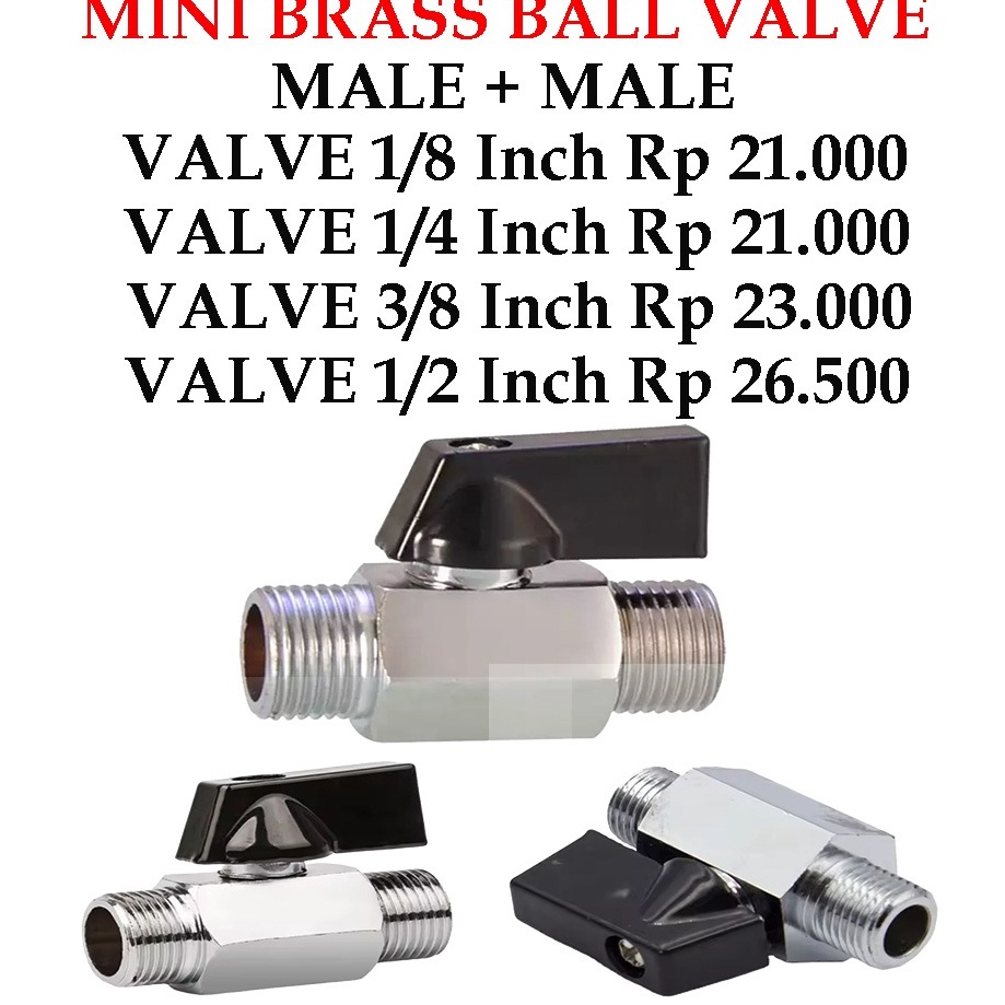 Mini Brass Ball Valve Male Male 18 14 38 12 Inch Stop Kran Brass MM Stop Kran Drat Luar