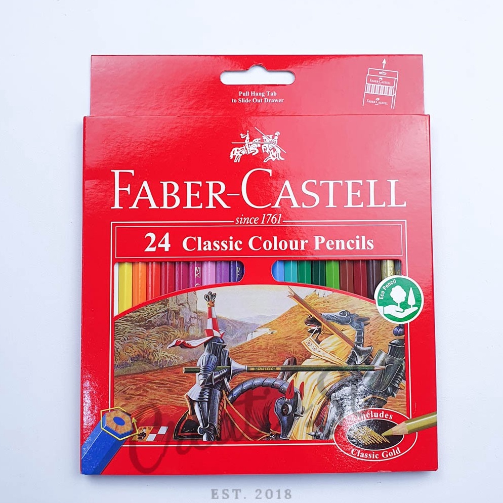 

KODE D52F FABER CASTELL Classic Colors Panjang Pensil 24 Warna Klasik