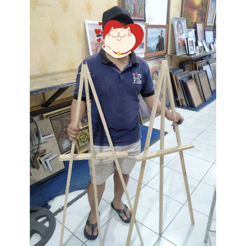 

KODE R86T STAND FOTO KAYU 12cm WEDDING EASEL STAND KAYU STANDER BINGKAI LUKISAN AKRLIK TRIPOD KAYU STANDER