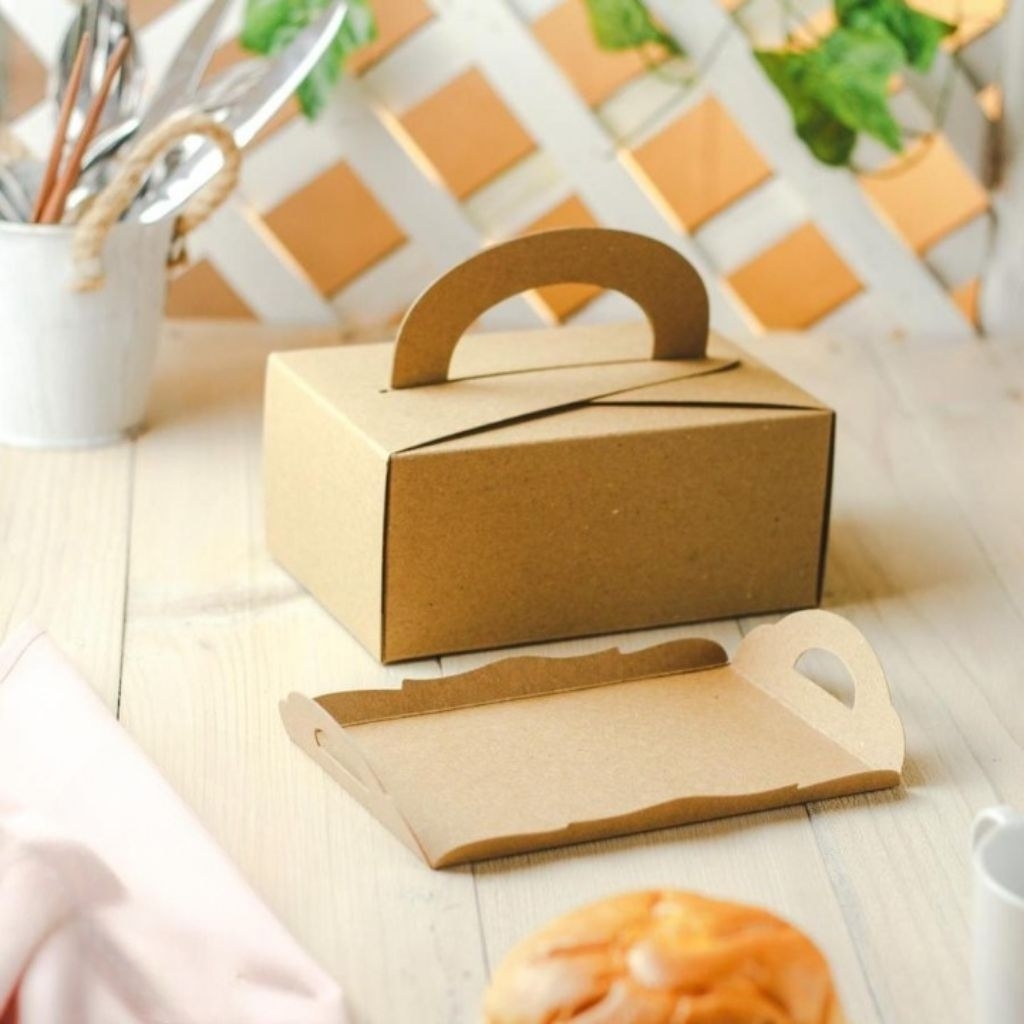 

GABLE BOX ROLL CAKE - Dus kue bolu gulung box kotak packaging kemasan bolgul tenteng 18x12x8 cm