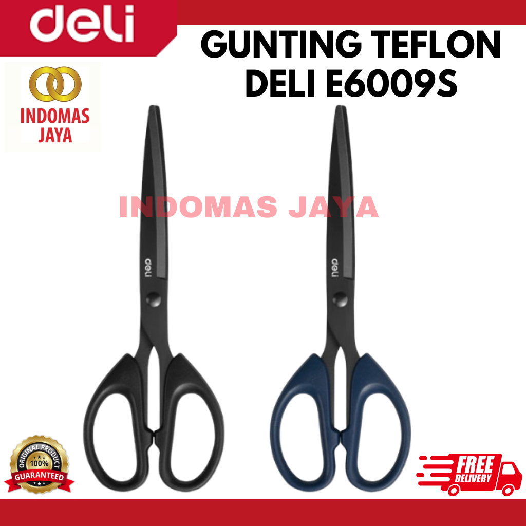 

Deli Gunting Teflon / Scissor Anti Karat Nyaman Digenggam 6009-S