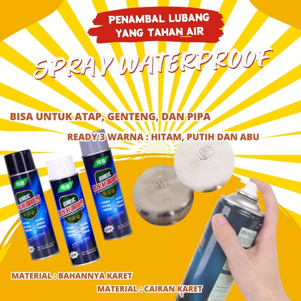 Pelapis Anti Bocor Spray Waterproof 700ml – Cat Semprot Tahan Air untuk Dinding, Talang, dan Retakan