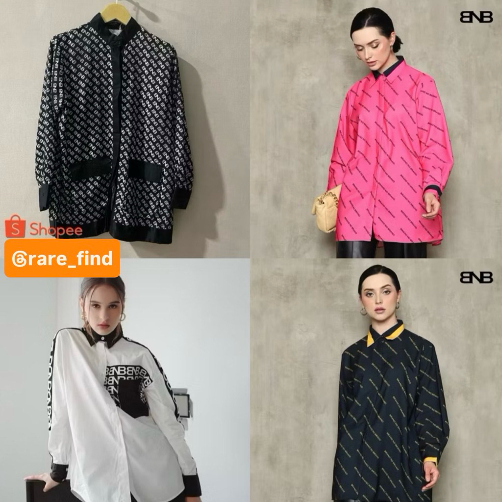 [NEW] Original Brand No Brand Monogram Dixon Chessa Rare Item Monogram BNB Blouse Kemeja Baju Mono B
