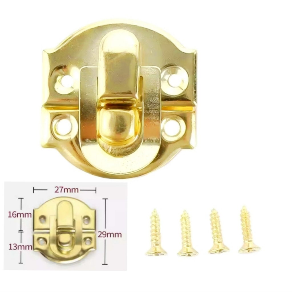 Kunci key pengait box kotak dus perhiasan plakat warna emas