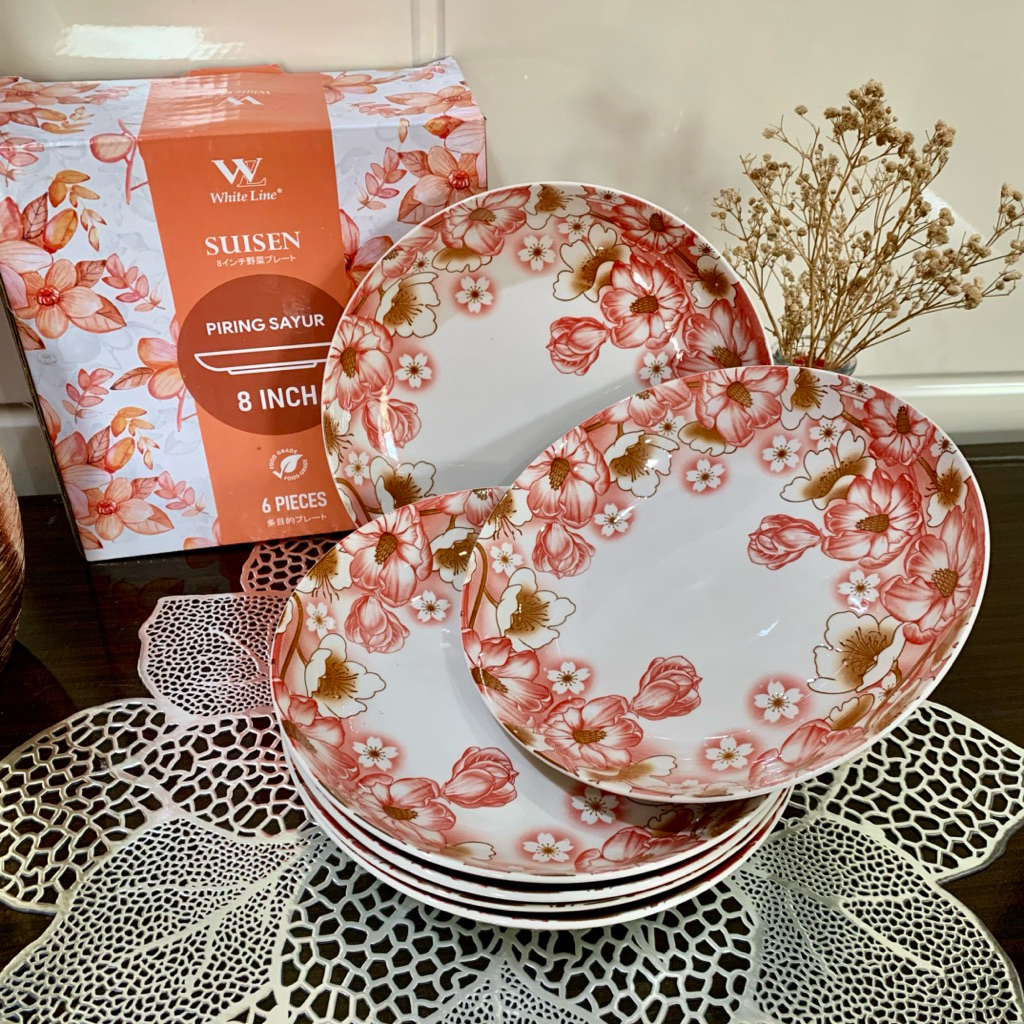 Piring Keramik 6 PCS - Piring Suisen 8 Inch