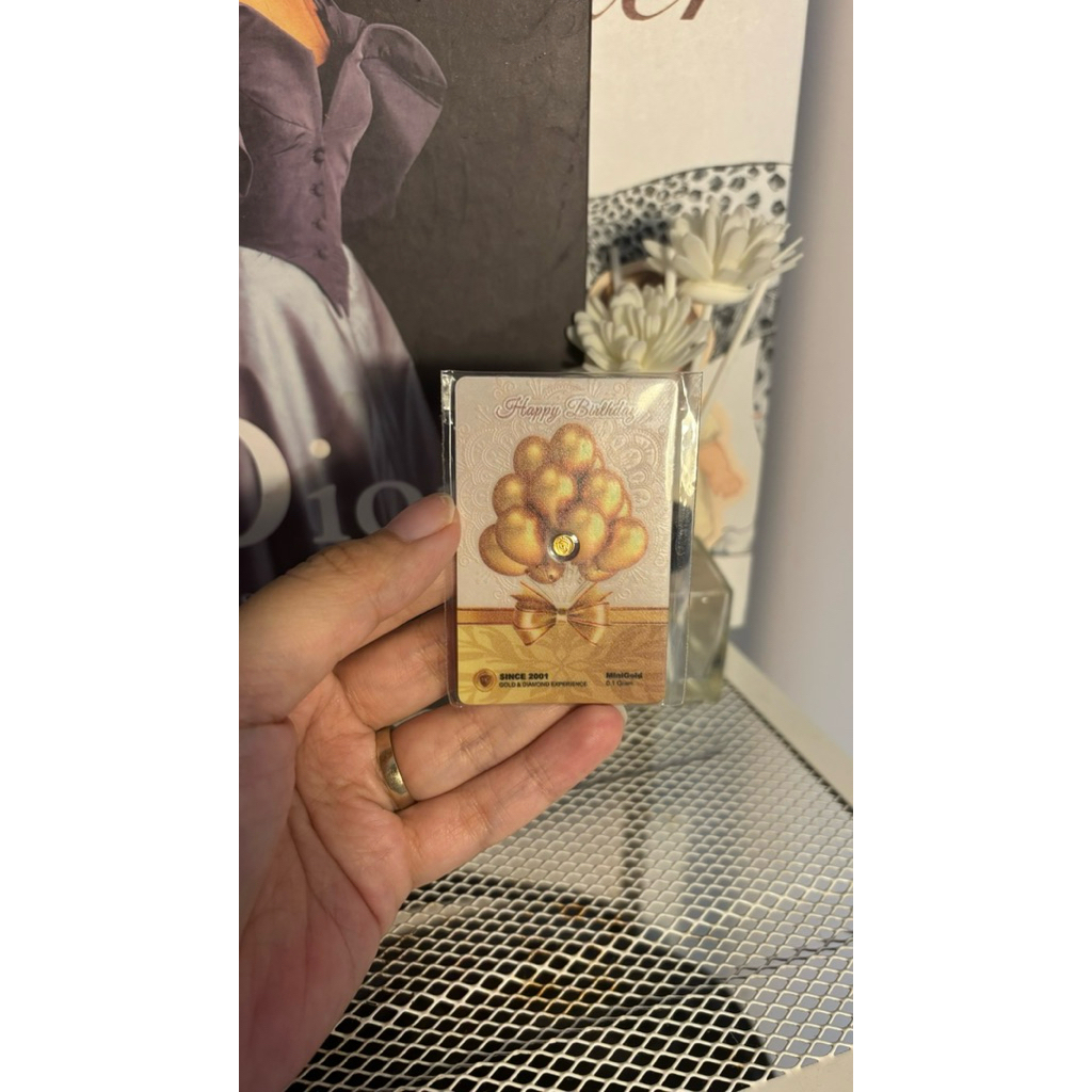MiniGold 0.1 gram Edisi Happy Birthday – Emas Asli Sertifikat