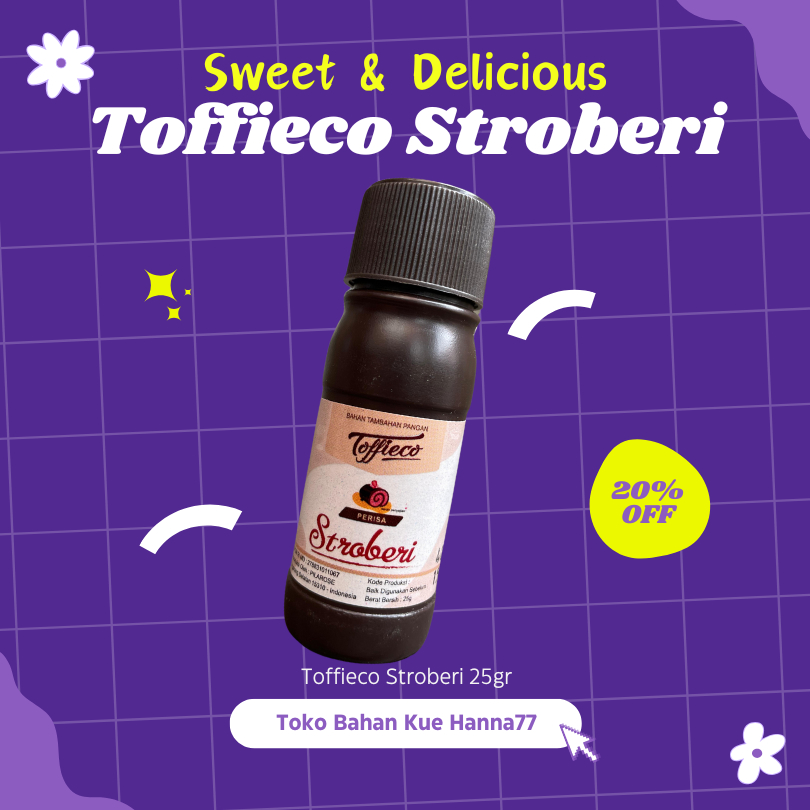 

Toffieco Perisa Strawberry 25ml - Essence Rasa Strawberry untuk Kue Minuman Roti Puding Cookies Pewarna Rasa Food Grade Halal BPOM Bahan Tambahan Makanan Aroma Kuat Tahan Panas Baking