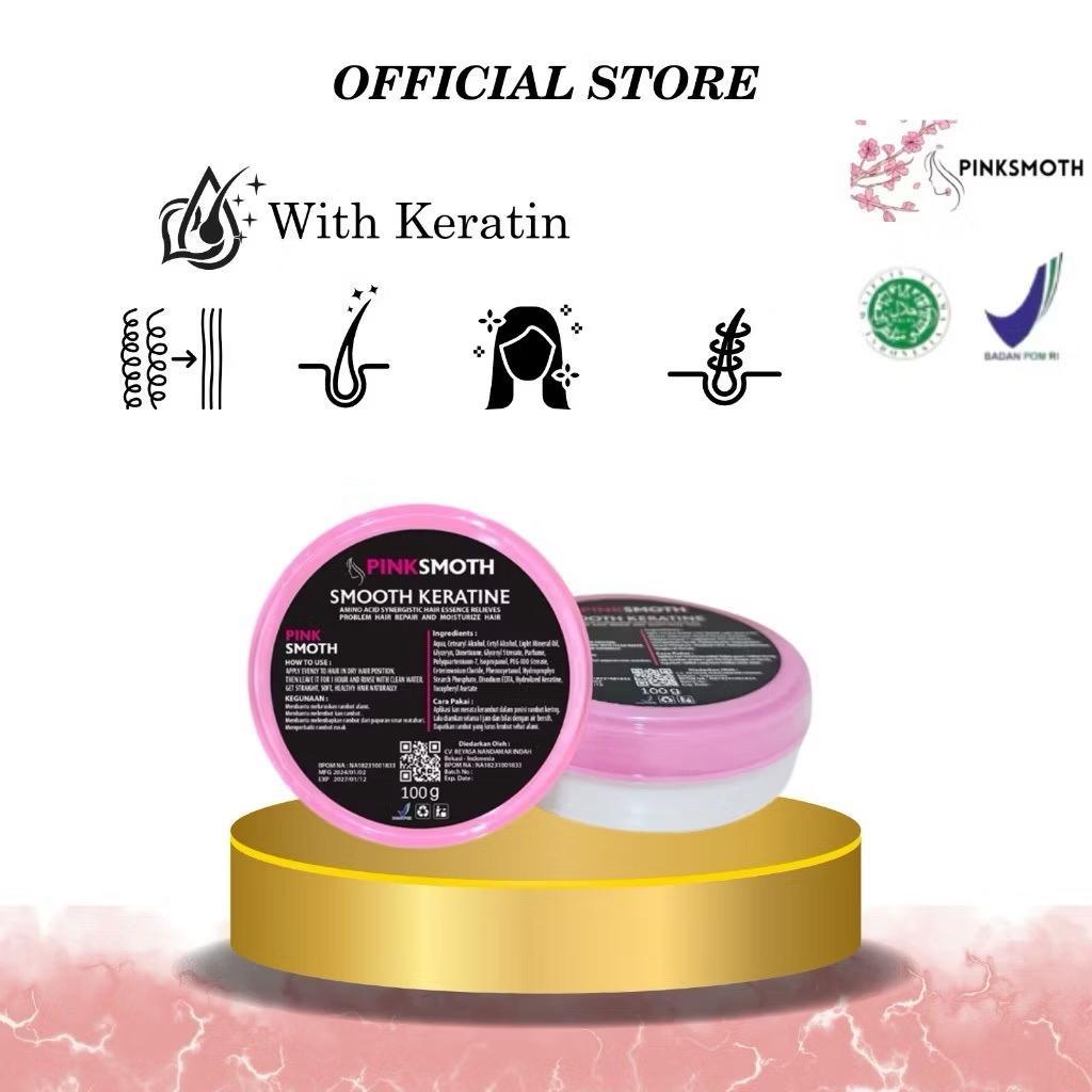 BPOM - Smothing Keratin Rambut Pinksmoth Travel Size 100ml