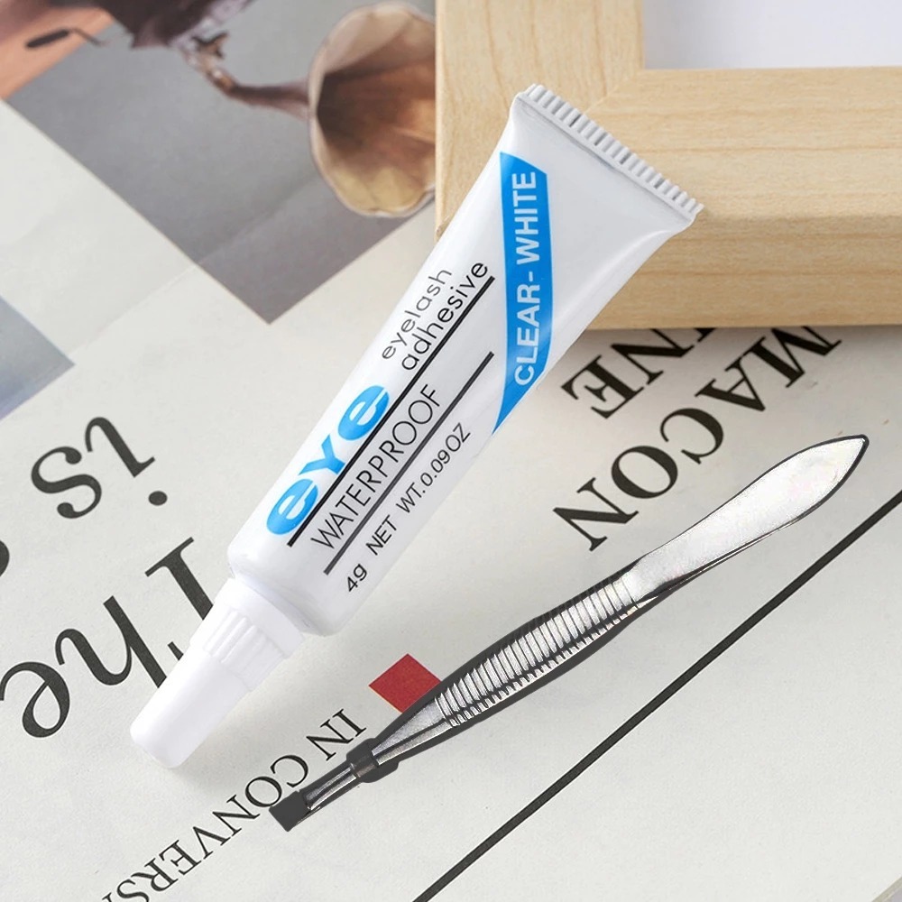 EYE Lem Bulu Mata Palsu Bening Dan Hitam & Pinset False Eyelashes Glue Clear Black Tahan Lama