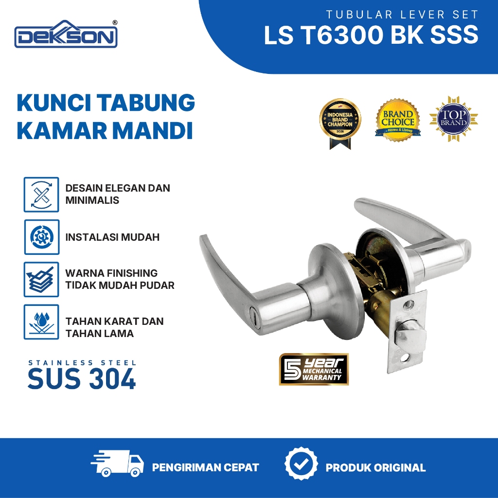 DEKKSON Lever Set Gagang Pintu LS T6300 Matte Black